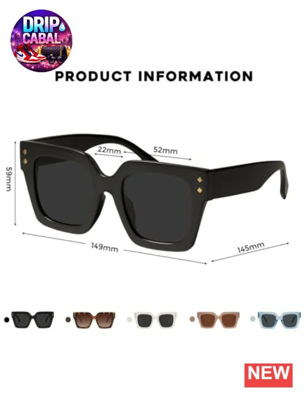 Polarized Oversized Square Sunglasses for Women UV400